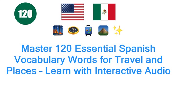 Master 120 Essential Spanish Vocabulary Words for Travel and Places – Learn with Interactive Audio
